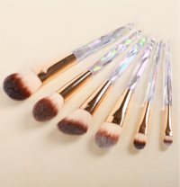 MEIYUAN 6pc Clear Crystal Handle Makeup Brush Set