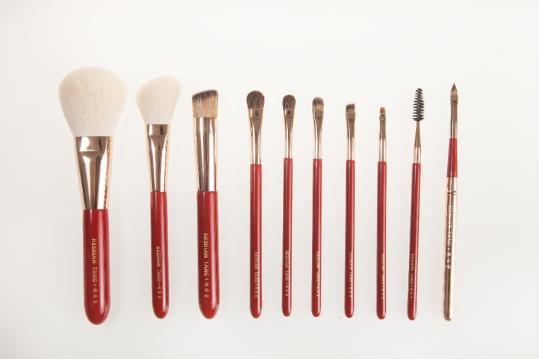 MEIYUAN 10Pcs Red Makeup Brush Set