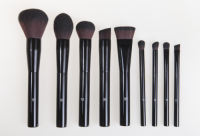 MEIYUAN Aluminum Full Black Handle 9pcs Brush Set