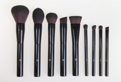 MEIYUAN Aluminum Full Black Handle 9pcs Brush Set