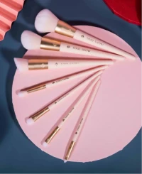 High Quality Custom Cone Handle Pink 7pcs Brush Set